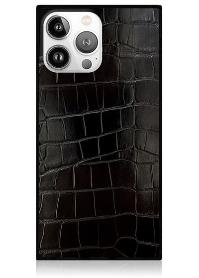 Black Crocodile Square iPhone Case #iPhone 14 Pro