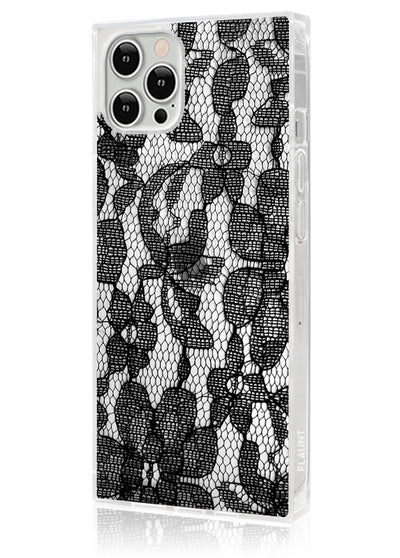 Black Lace Square iPhone Case #iPhone 12 / iPhone 12 Pro