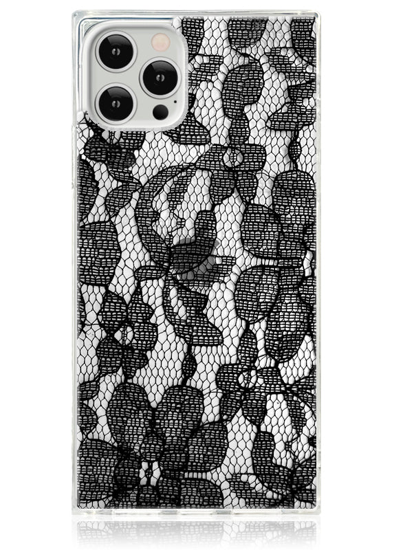 FLAUNT SQUARE Black Lace iPhone Case FLAUNT SQUARE Black Lace iPhone Case