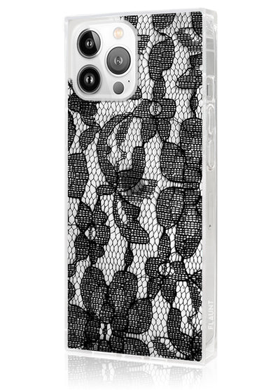 Black Lace Square iPhone Case #iPhone 13 Pro
