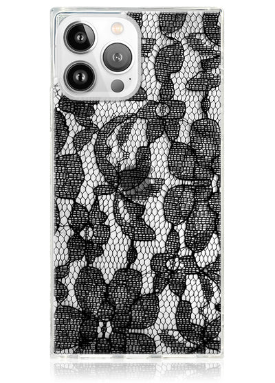 Black Lace Square iPhone Case #iPhone 13 Pro