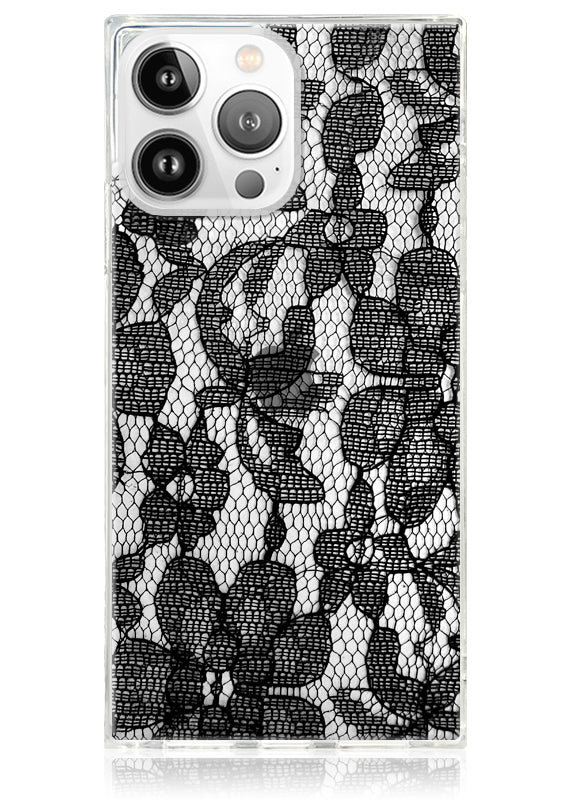 FLAUNT SQUARE Black Lace iPhone Case FLAUNT SQUARE Black Lace iPhone Case