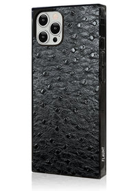 ["Black", "Ostrich", "Faux", "Leather", "Square", "iPhone", "Case", "#iPhone", "12", "/", "iPhone", "12", "Pro"]