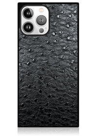 ["Black", "Ostrich", "Faux", "Leather", "Square", "iPhone", "Case", "#iPhone", "13", "Pro"]
