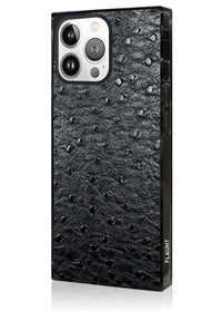 ["Black", "Ostrich", "Faux", "Leather", "Square", "iPhone", "Case", "#iPhone", "15", "Pro", "Max"]