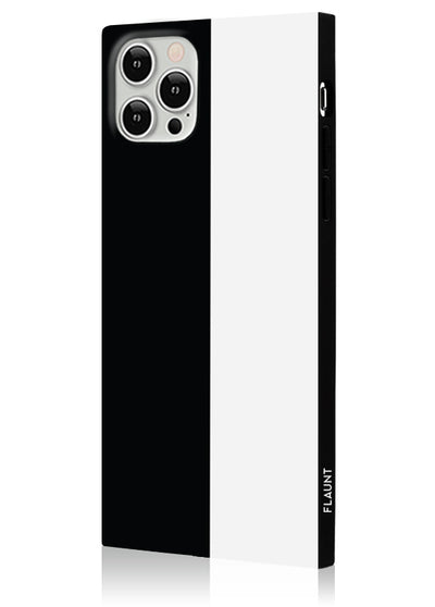 Black and White Colorblock Square iPhone Case #iPhone 12 / iPhone 12 Pro