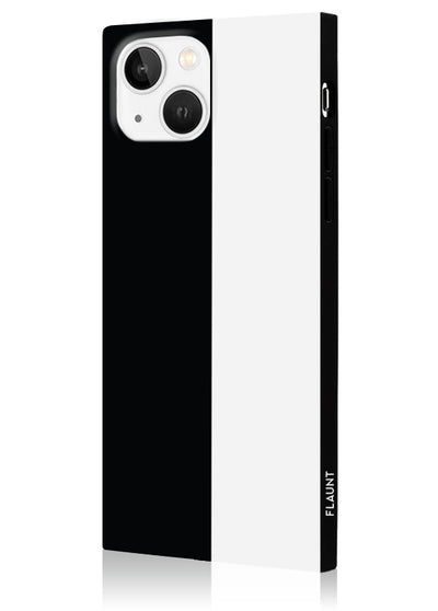 Black and White Colorblock Square iPhone Case #iPhone 17e/16e/14/13