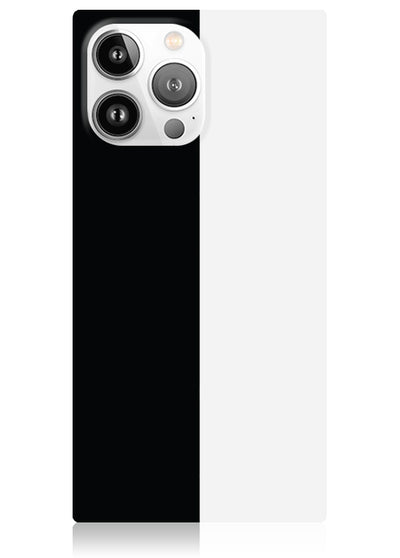 Black and White Colorblock Square iPhone Case #iPhone 14 Pro + MagSafe