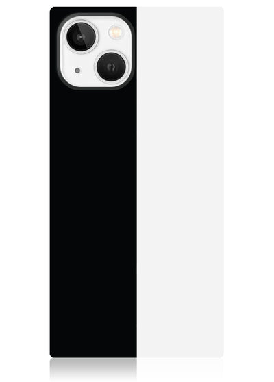 Black and White Colorblock Square iPhone Case #iPhone 15 Plus