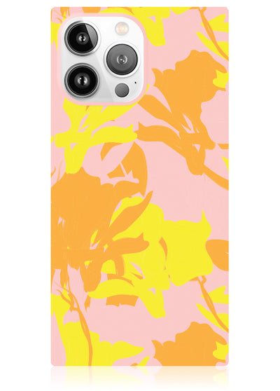 Blush Blossom Square iPhone Case #iPhone 14 Pro Max + MagSafe