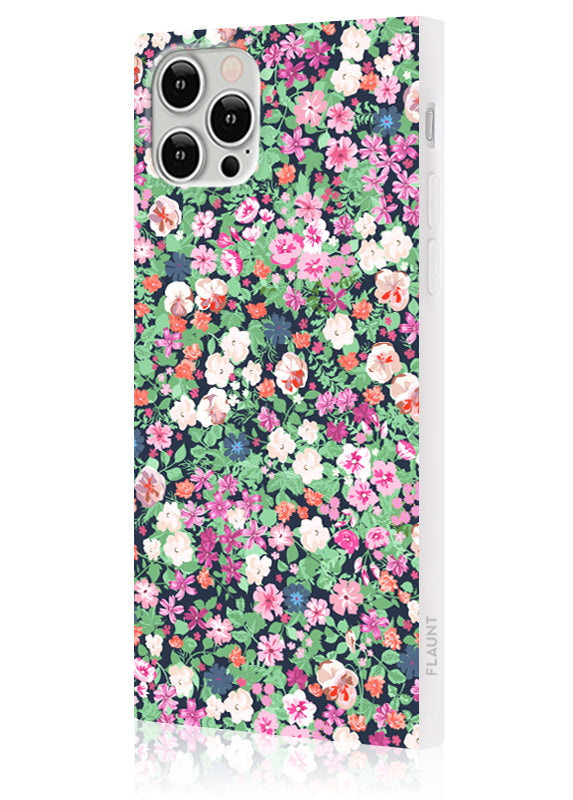 Cross Floral Houndstooth Square iPhone Case