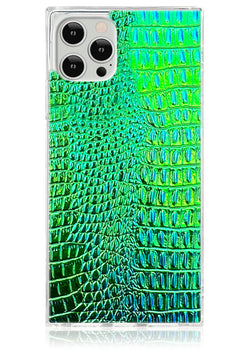 Green Crocodile Square iPhone Case #iPhone 17 Pro Max + MagSafe