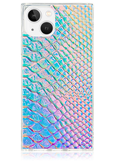 Iridescent Crocodile Square iPhone Case #iPhone 13 + MagSafe