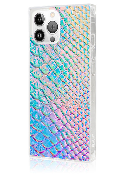 Iridescent Crocodile Square iPhone Case #iPhone 13 Pro + MagSafe