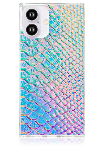 Iridescent Crocodile Square iPhone Case #iPhone 16