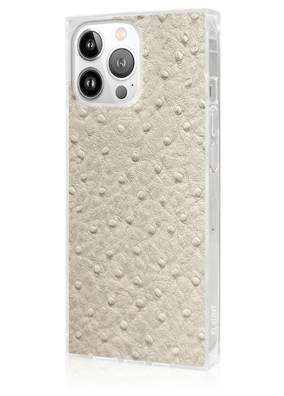 Ivory Ostrich Square iPhone Case #iPhone 14 Pro