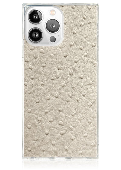 Ivory Ostrich Square iPhone Case #iPhone 14 Pro