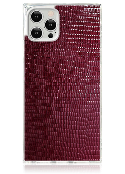 Maroon Lizard Square iPhone Case #iPhone 12 / iPhone 12 Pro