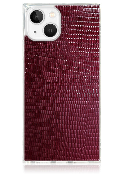 Maroon Lizard Square iPhone Case #iPhone 15 Plus