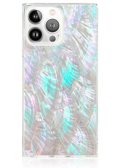 Mother of Pearl Square iPhone Case #iPhone 15 Pro Max + MagSafe