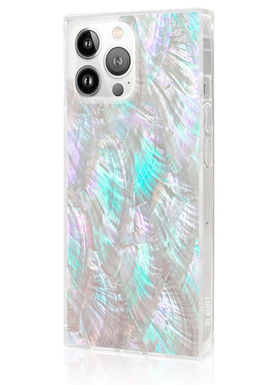 Mother of Pearl Square iPhone Case #iPhone 15 Pro + MagSafe