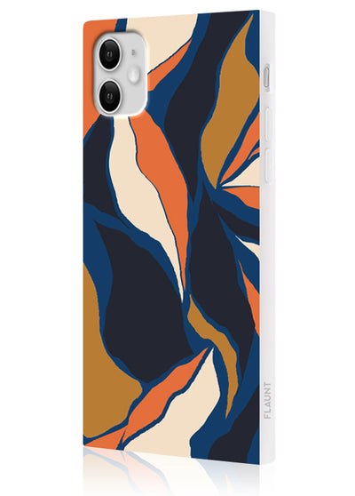 Navy Blossom Square iPhone Case #iPhone 11