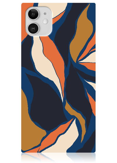 Navy Blossom Square iPhone Case #iPhone 11