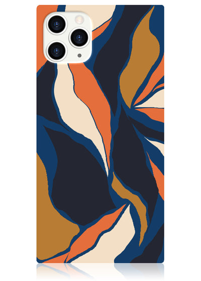 Navy Blossom Square iPhone Case #iPhone 11 Pro Max