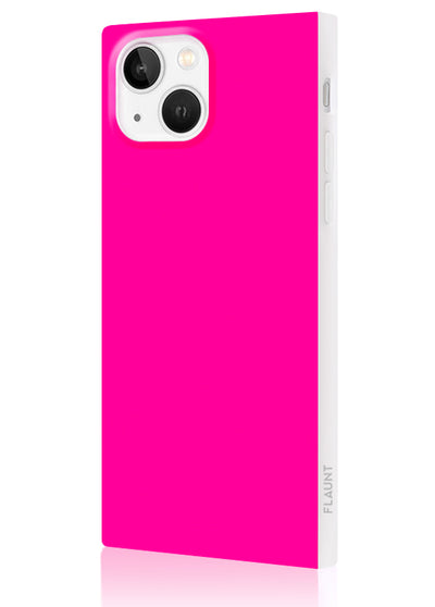 Neon Pink Square iPhone Case #iPhone 15