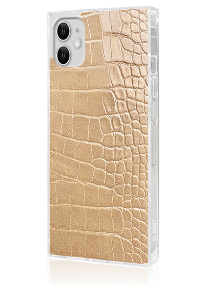 Tan Crocodile Square iPhone Case #iPhone 11