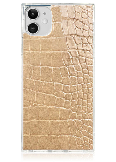 Tan Crocodile Square iPhone Case #iPhone 11