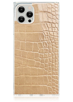 Tan Crocodile Square iPhone Case #iPhone 17 Pro Max + MagSafe