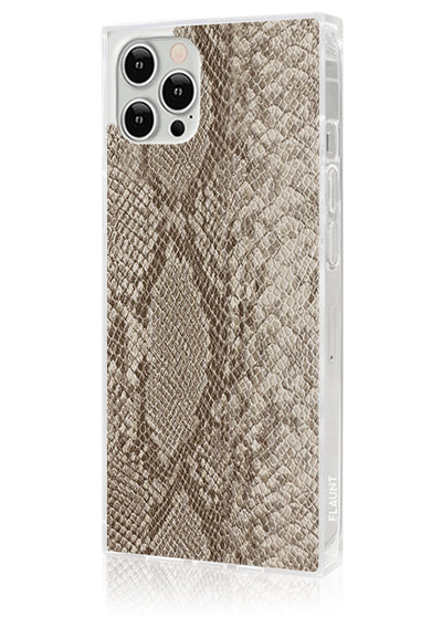 Nude Python Faux Leather SQUARE iPhone Case #iPhone 12 / iPhone 12 Pro