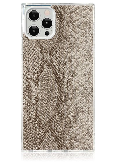 Nude Python Faux Leather SQUARE iPhone Case #iPhone 12 Pro Max