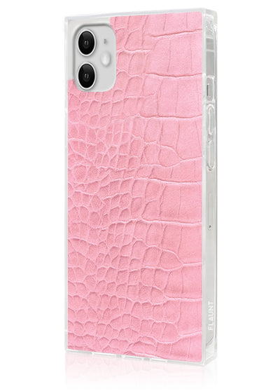 Pink Crocodile Square iPhone Case #iPhone 11