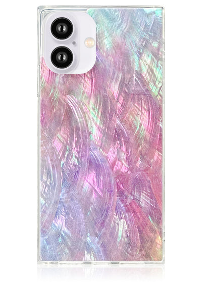 Pink Mother of Pearl Square iPhone Case #iPhone 16 Plus
