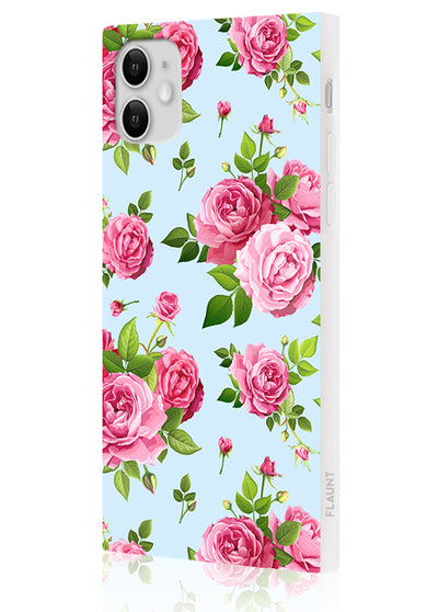 Pink Rose Bouquet Square iPhone Case #iPhone 11