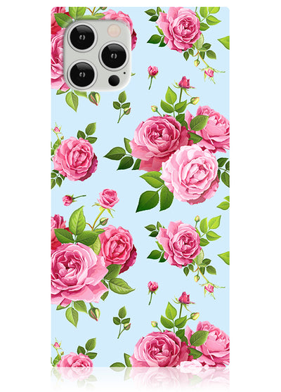 Pink Rose Bouquet Square iPhone Case #iPhone 12 Pro Max