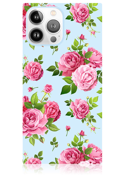 Pink Rose Bouquet Square iPhone Case #iPhone 13 Pro Max + MagSafe