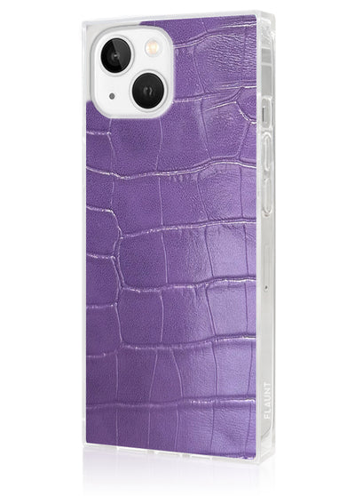 Purple Crocodile Square iPhone Case #iPhone 17e/16e/14/13