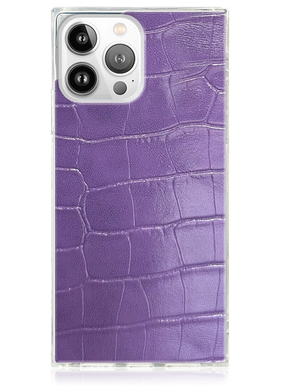 Purple Crocodile Square iPhone Case #iPhone 13 Pro + MagSafe