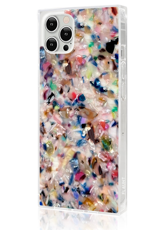 Rainbow Confetti Tortoise Shell SQUARE® iPhone Case | FLAUNT Rainbow Confetti Tortoise Shell SQUARE® iPhone Case | FLAUNT