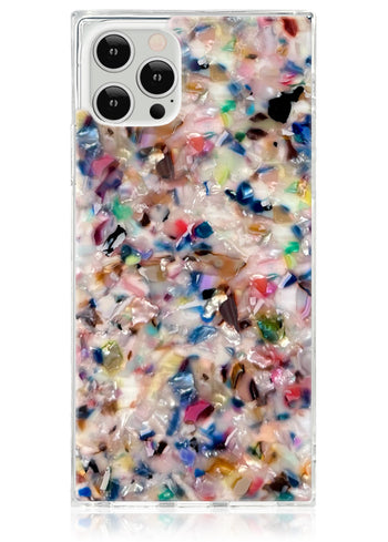 SQUARE® Rainbow Confetti Tortoise Shell iPhone Case