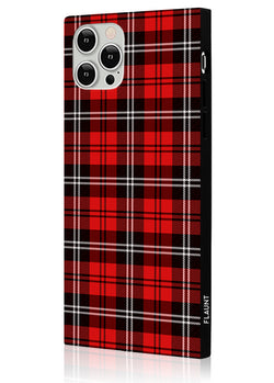Red Plaid Square iPhone Case #iPhone 12 Pro Max
