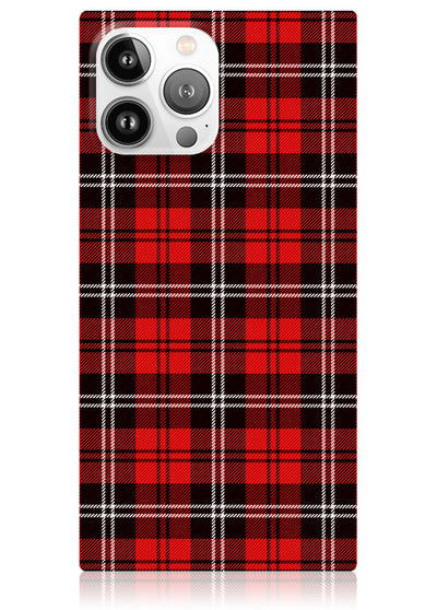 Red Plaid Square iPhone Case #iPhone 13 Pro Max + MagSafe