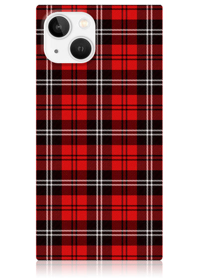 Red Plaid Square iPhone Case #iPhone 14 Plus