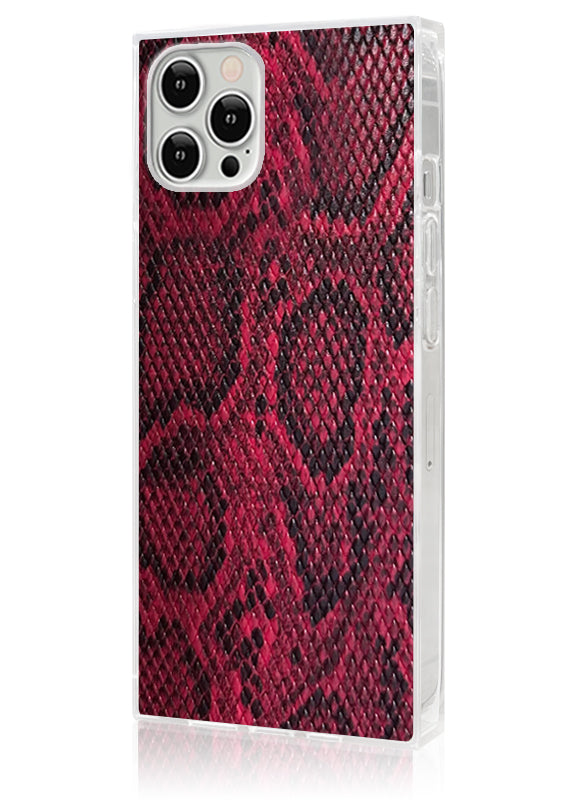 Red Python Faux Leather SQUARE® iPhone Case FLAUNT cases