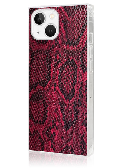 Red Python Square iPhone Case #iPhone 14