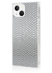["Silver", "Metallic", "Snakeskin", "Faux", "Leather", "Square", "iPhone", "Case", "#iPhone", "13"]