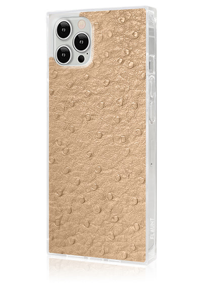 Tan Ostrich SQUARE iPhone Case #iPhone 12 / iPhone 12 Pro